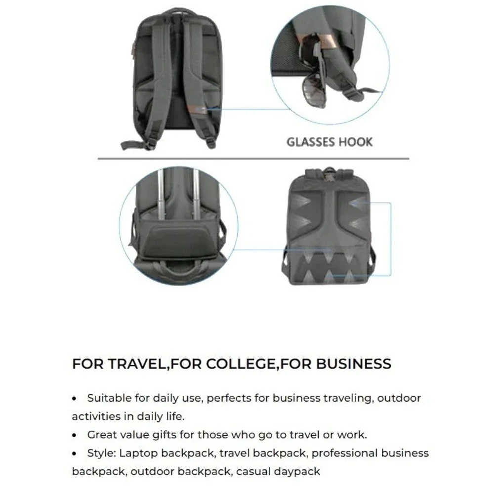 KROSER 17.3 inch‎ Laptop iPad Backpack Gray Padded Back Travel Charging Port
